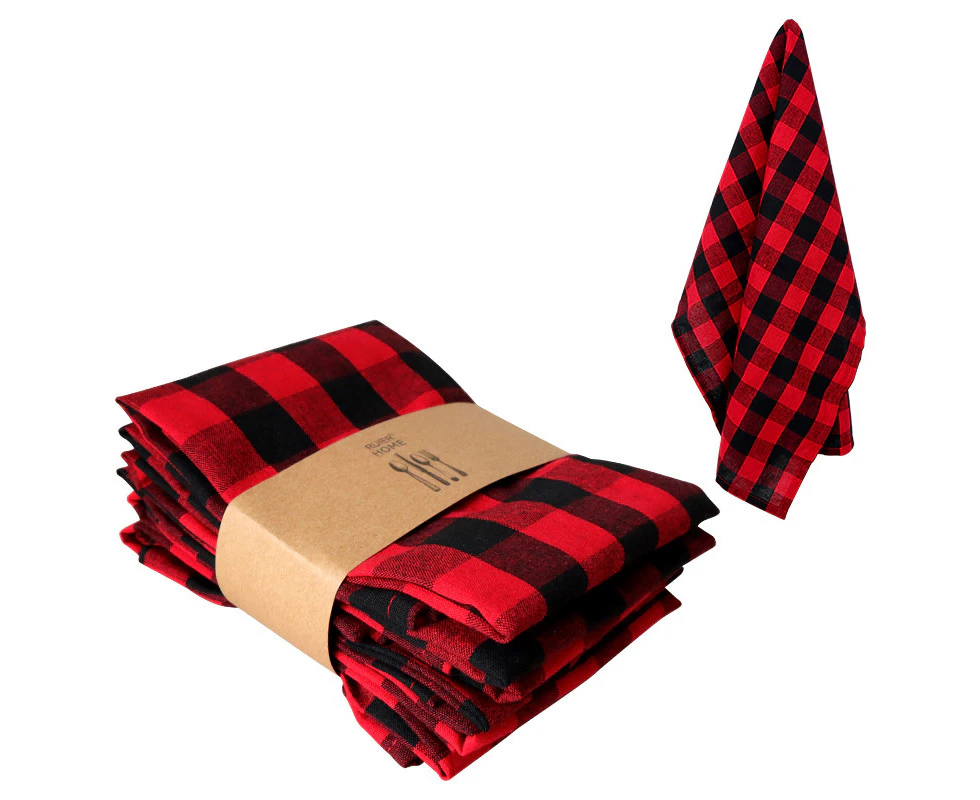 Reusable Kitchen Dinner Napkins Family Dinners,46CM - Red