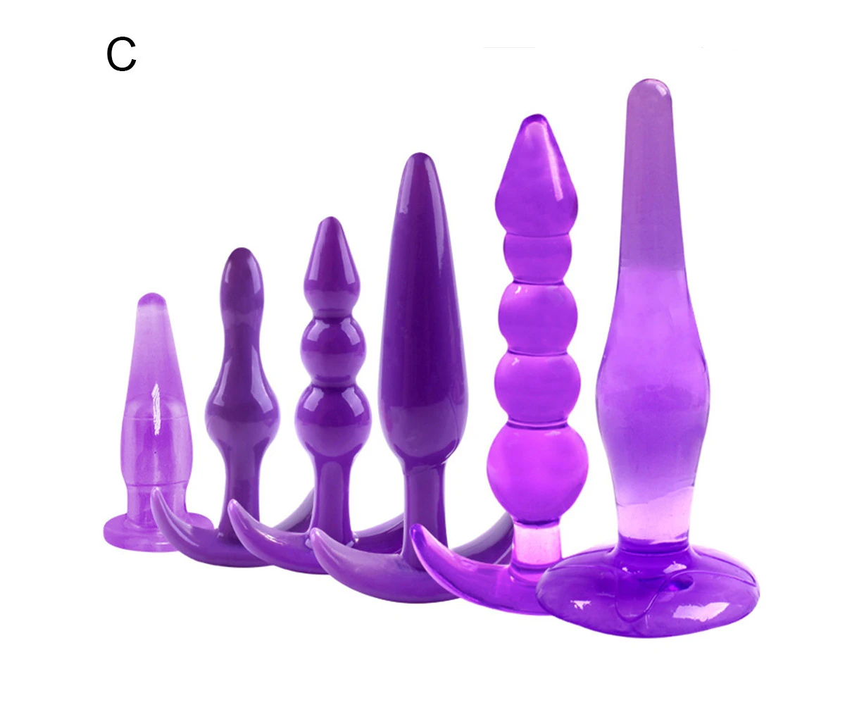 6Pcs/Set Anal Trainer Kit Butt Plugs Couple Flirting Sex Toy Prostate Massager-C