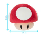Mocchi Mocchi Mega Nintendo Mario Mushroom Plush Filling Soft Cuddle Toy 3Y+