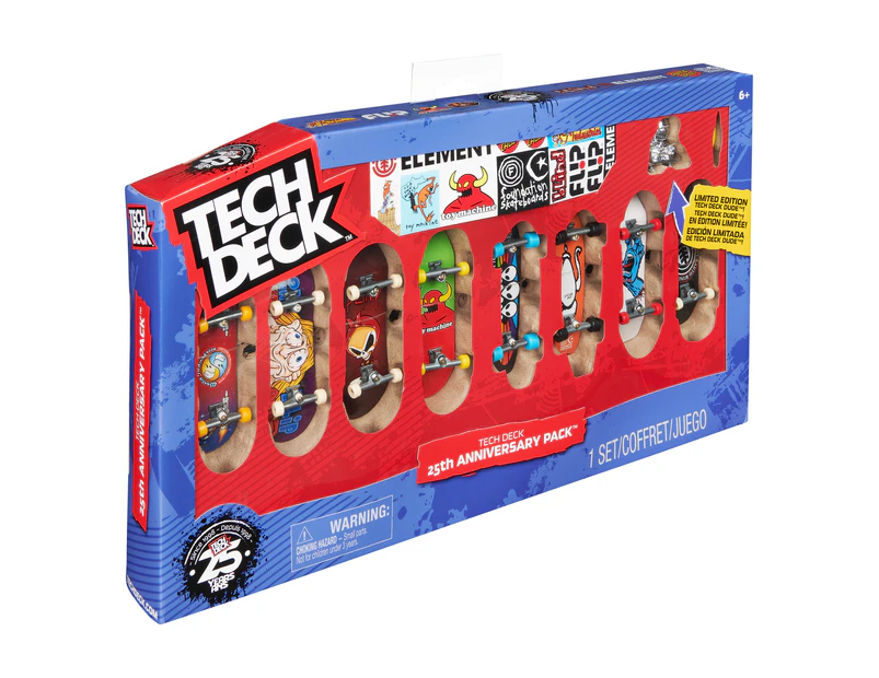 8PK Spin Master Tech Deck 25th Anniversary Pack Fingerboard Mini Kids Toy 6+