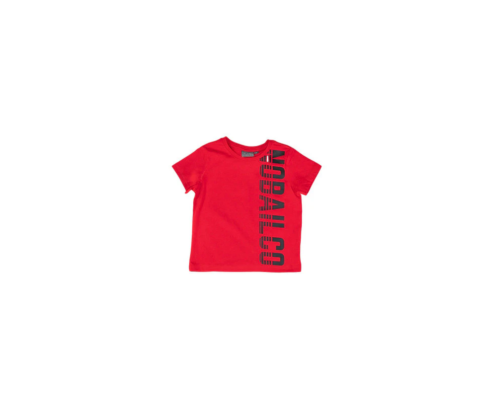 NOBAILCO KID'S SIGNATURE T-SHIRTS / PREMIUM COTTON CREW NECK SHORT SLEEVE T-SHIRTS - Red