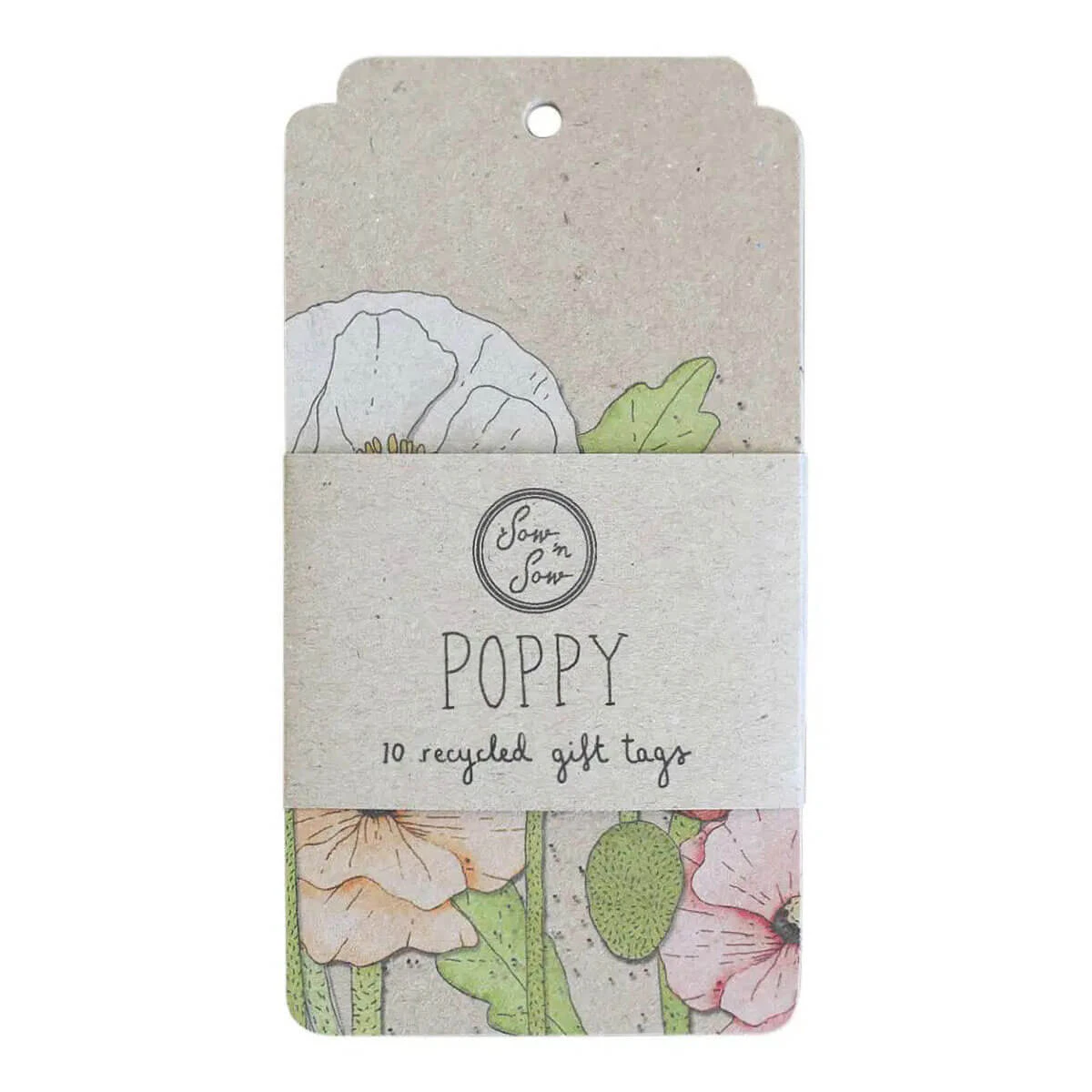 Sow 'n Sow Poppy Gift Tag - 10 pack - Sow 'n Sow