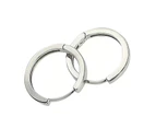 Silver Rhodium Plated Huggie Hoop 15mm Square Sleeper Earrings Non-allergenic