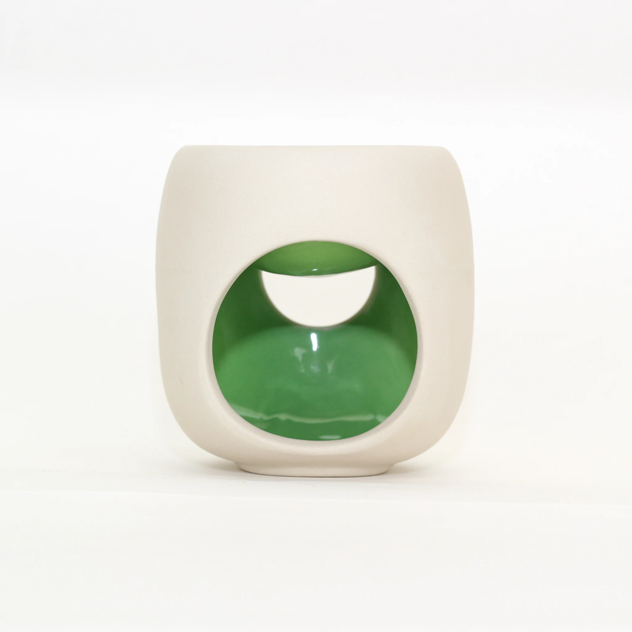 Ceramic Essential oil Burner - Cabana Range - The Salt Box - Green