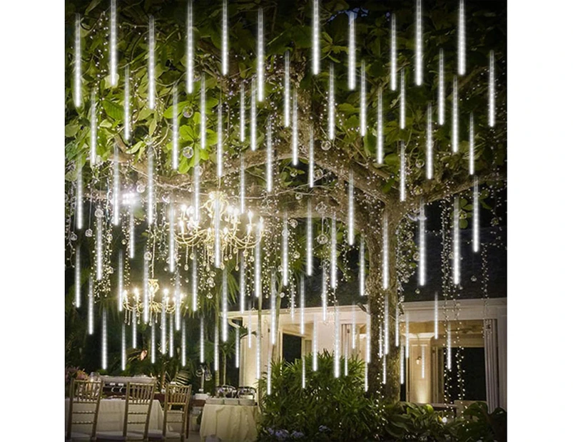 Meteor Lights Shower Lights Waterproof LED Falling Rain Lights 192 LEDs 30cm 8 Tubes Outdoor Christmas Icicle Lights Raindrop Cascade Light for High