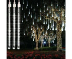 Meteor Lights Shower Lights Waterproof LED Falling Rain Lights 192 LEDs 30cm 8 Tubes Outdoor Christmas Icicle Lights Raindrop Cascade Light for High