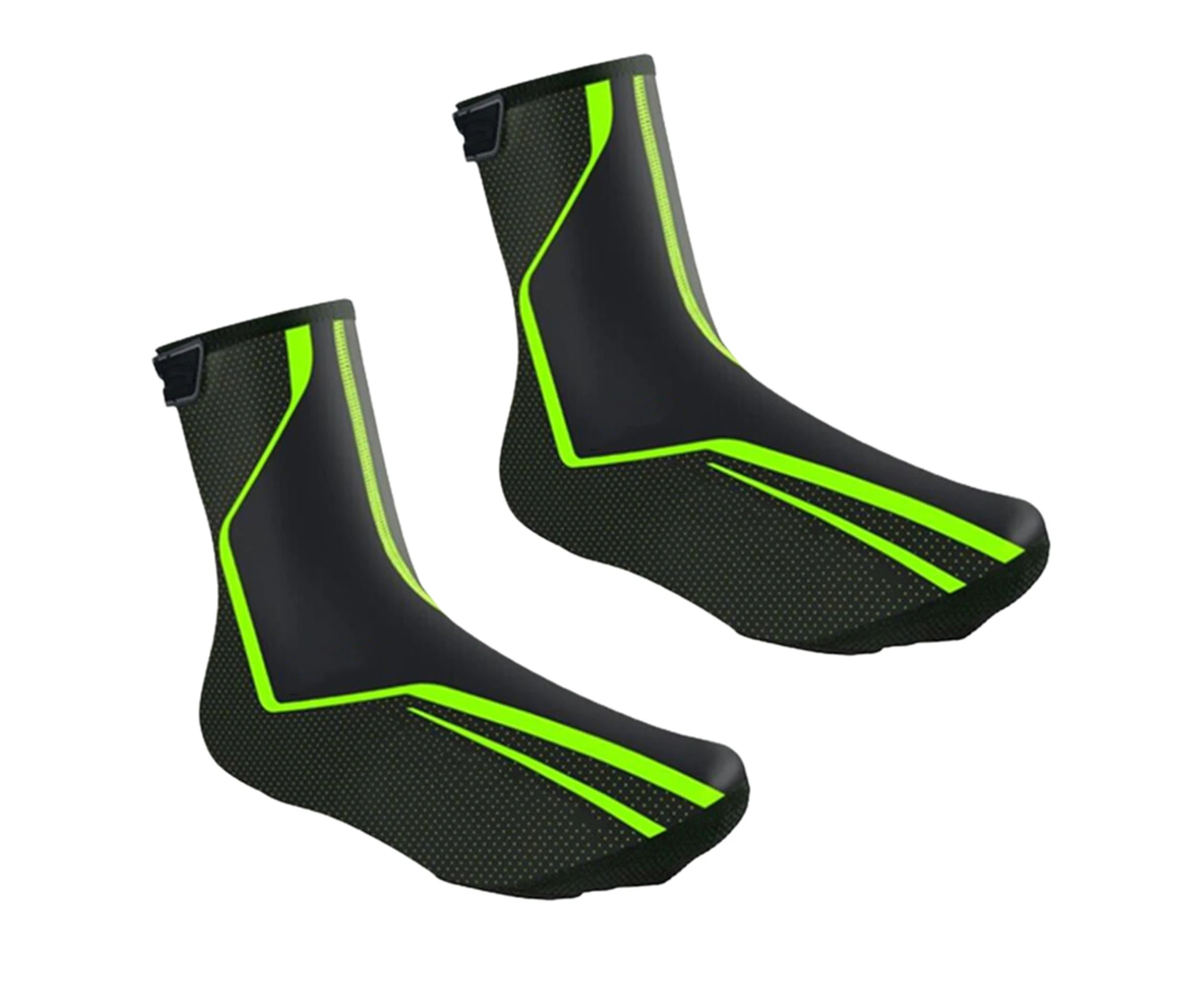 Unisex Reusable Anti-Skid Waterproof Outdoor Overshoes Protective Shoes Cover-Green & Black