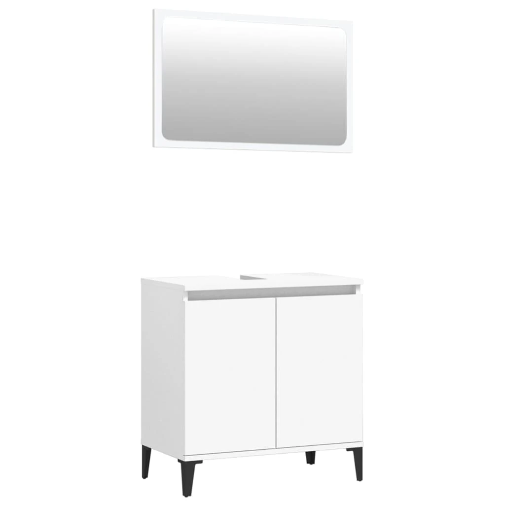 vidaXL 2 Piece Bathroom Furniture Set White Engineered Wood