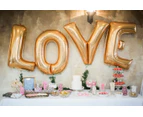 Love Foil Balloons Wedding Bridal Hens Party Decorations Gold Silver Two Sizes - Gold