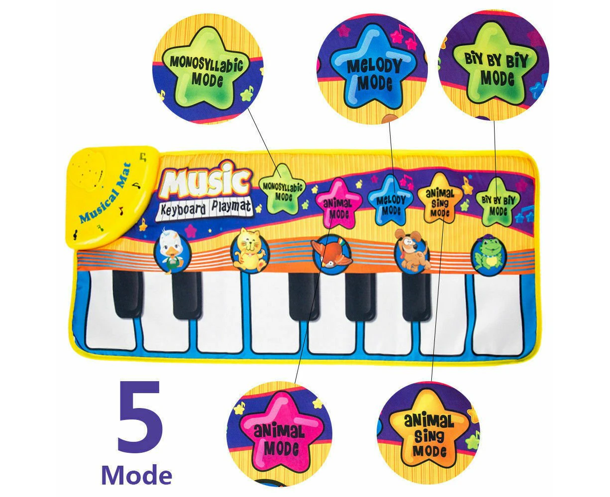 Music Kids Piano Play Baby Mat Animal Educational Soft Kick Toy