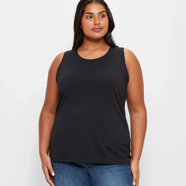 Target Plus Size Australian Cotton Tank Top - Black