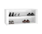 vidaXL Shoe Rack High Gloss White 100x35x45 cm Engineered Wood