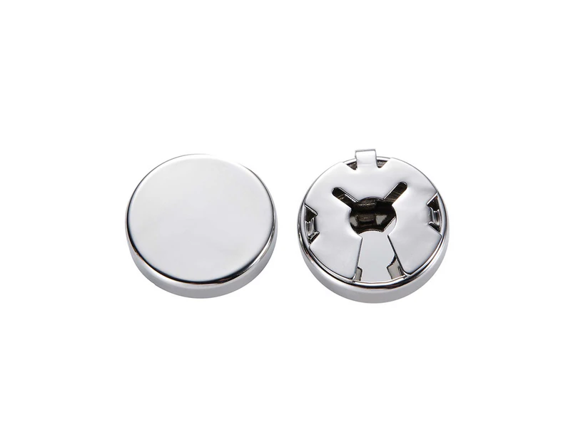 1 Pair Men Cufflinks Geometry Round Accessory Electroplating Wear-resistant Shirt Cuff Buttons for Daily Wear-Silver