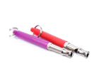 Stainless Steel Dog Training Whistle Pets Ultrasonic Sound Flute Anti-lost Tool-Red