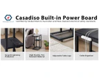 Casadiso Mintaka Pro: E-Shaped Sofa Side Table with Built-in Power Board, Black