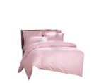 Cotton Doona Duvet Quilt Cover Set Double Queen King Size Bedding - Pink