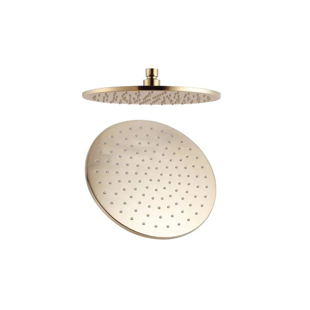 NORICO Pentro Round Rainfall Shower Head - Brushed Yellow Gold