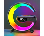 Black RGB Alarm Clock Night Light Bluetooth Speaker Wireless Charger - G Lamp