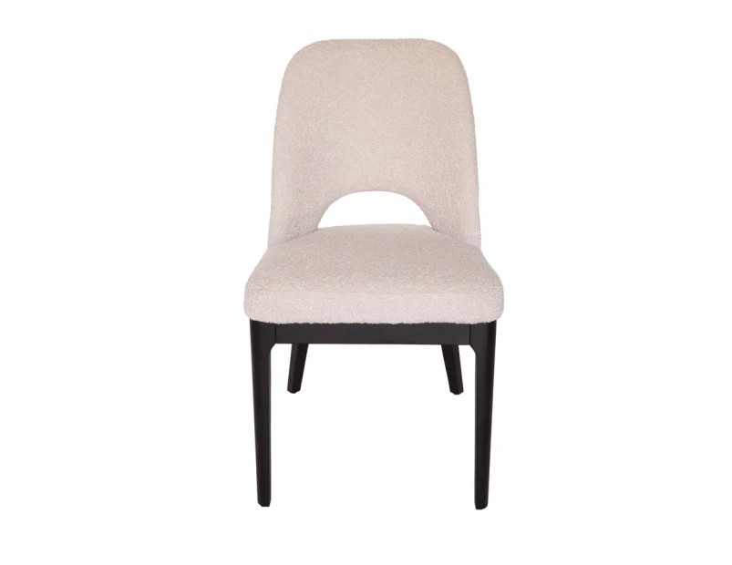 Maribel Boucle Dining Chair | Black Legs - Beige Bouclé