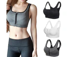 Women Breathable Wireless Sports Fitness Bra Vest Workout Running Yoga Underwear-Gray