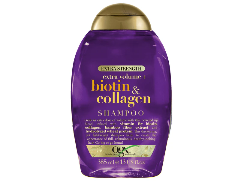 Ogx Extra Strength Extra Volume + Biotin & Collagen Shampoo For Fine Hair 385mL