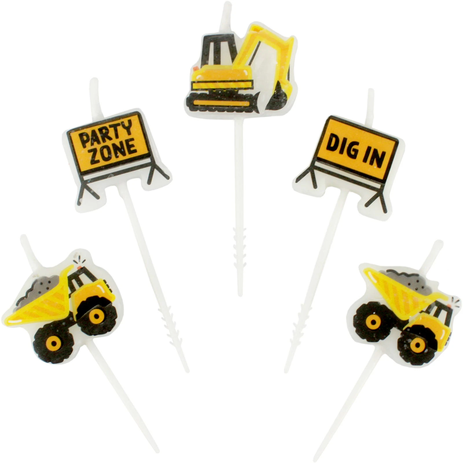 Construction Party Zone Candles (Set of 5)