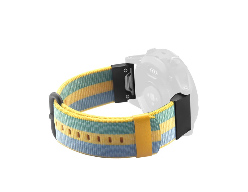 For Garmin Fenix 5 Quick Release Nylon Replacement Wrist Strap Watchband(Pollen Yellow)