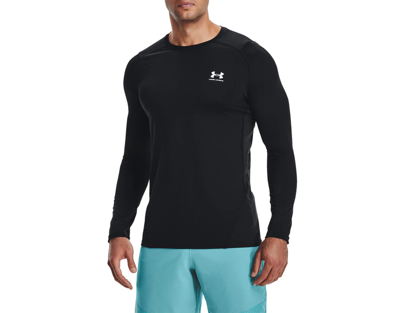 Under Armour Men's HeatGear Fitted Long Sleeve Top - Black