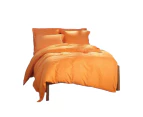 Cotton Doona Duvet Quilt Cover Set Double Queen King Size Bedding - Orange