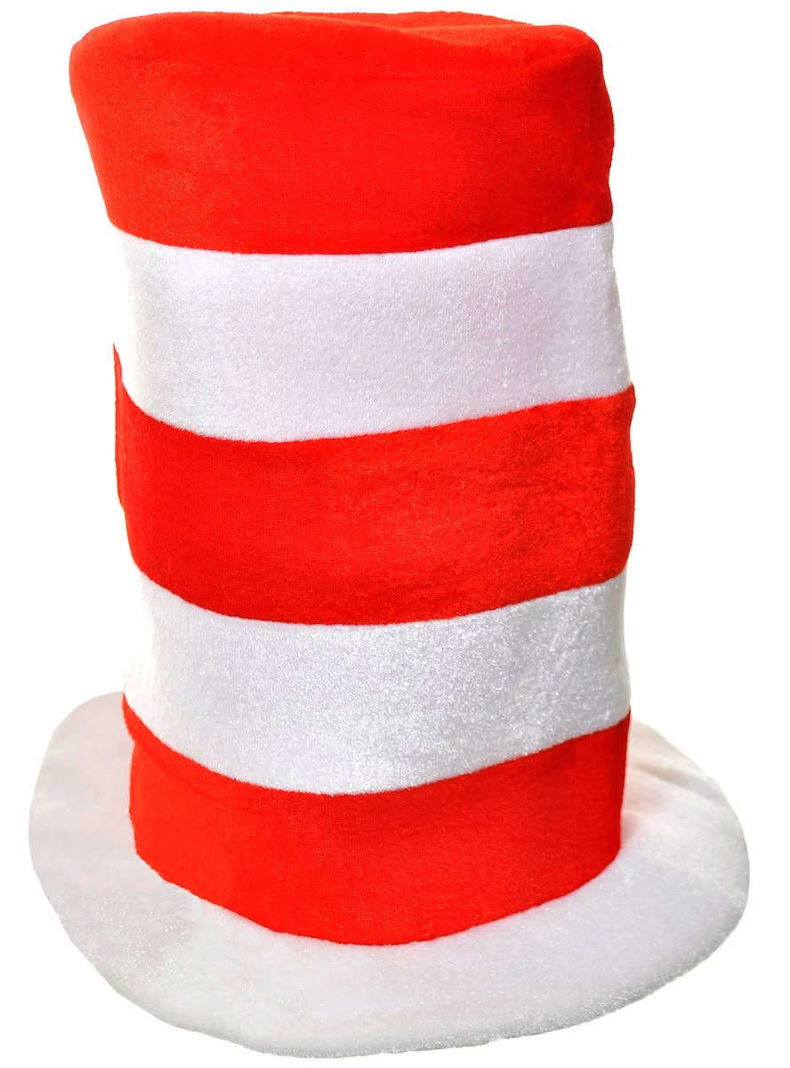 Plush Red and White Stripe Kids Cat in the Hat Costume Hat - New