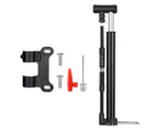 Bicycle Pump Portable 120PSI Aluminium Alloy High Pressure Cycling Air Inflator Valve for Outdoor Travel-Black