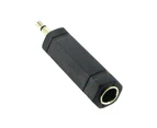 Audio Adaptor 6.35mm 1/4" Mono Socket - 3.5mm Mono Plug