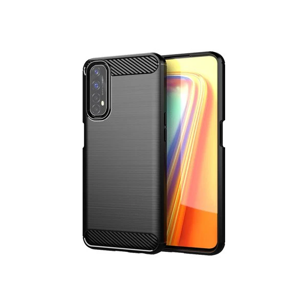 Realme 7 4G Cover Case Brushed TPU Case - Black - Black