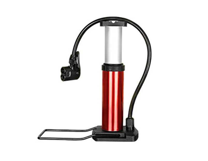 Portable 120 Psi Treadle Type Bicycle Bike Motorcycle Air Pump Family Inflator-Red