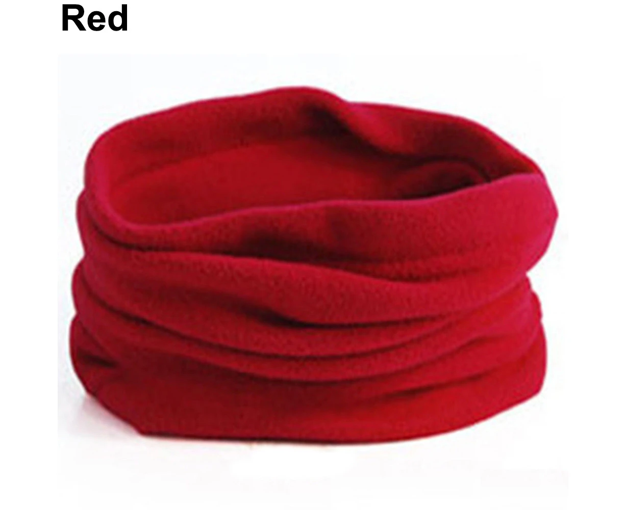 Polar Fleece Thermal Neck Warmer Winter Sports Gaiter Face Mask Snood Hat Scarf-Red Polar Fleece