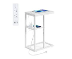 Casadiso Bedside Table with Integrated Power Board - White (Casadiso Mintaka Pro)