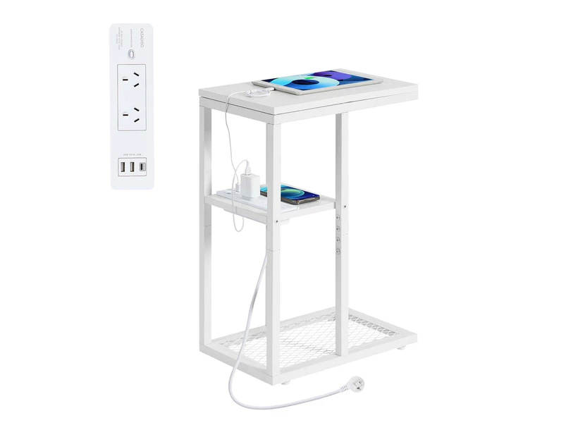 Casadiso Bedside Table with Integrated Power Board - White (Casadiso Mintaka Pro)