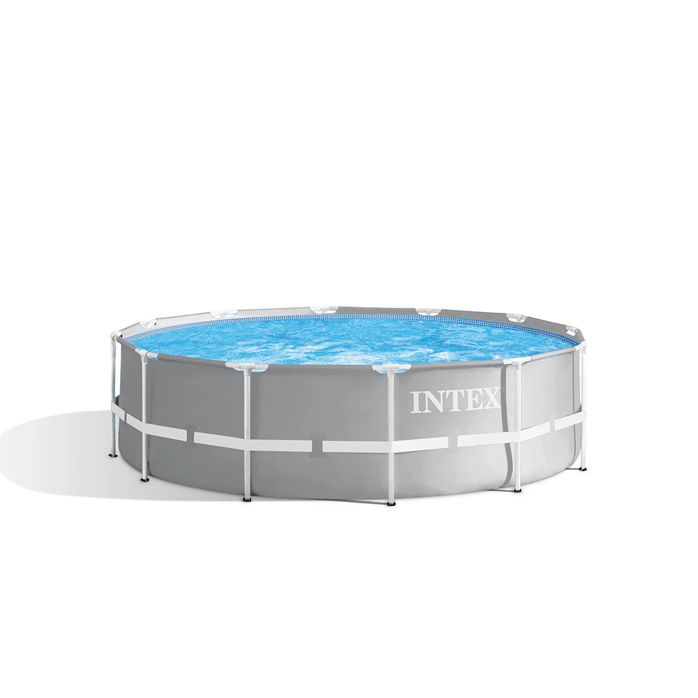 Intex 3.66mx99cm Prism Frame Premium Above Ground Swimming Pool Set Outdoor Grey