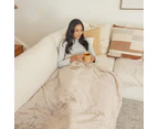 Homedics Indoor Soft Heated Blanket Winter Warming Throw Rug Cream 130x180cm