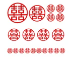 20Sheets/Set Double Happiness Decal Fine Workmanship Easy to Use Non Woven Fabric Chinese Style Double Happiness Sticker for Room 4