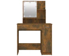 vidaXL Dressing Table with LED Smoked Oak 86.5x35x136 cm