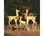 vidaXL Reindeer Family Christmas Decoration Gold 201 LEDs