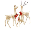 vidaXL Reindeer Family Christmas Decoration Gold 201 LEDs