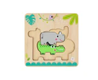 Tooky Toy Multi-Layered Wooden Children's/Kids Jungle Animal Toy Puzzle 12m+