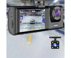 3 Channel Dash Cam Front and Rear Inside 1080P Full HD 170 Degree Wide Angle Dashboard Camera with 32GB SD Card