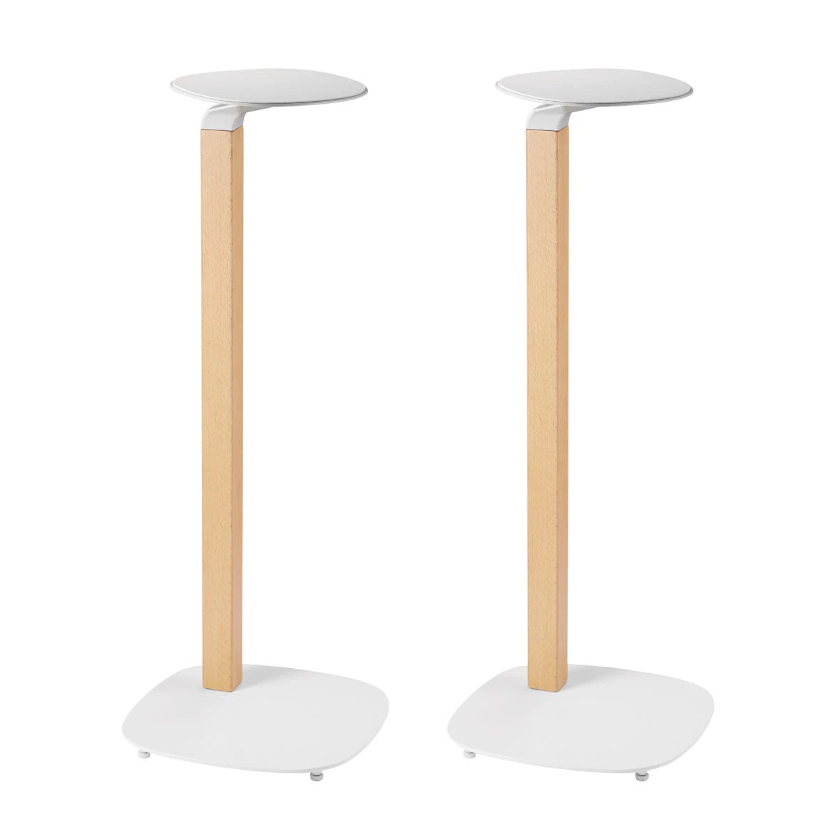 Premium RAXX Pedestal Stands Pair 78cm Tall for Bookshelf Speakers - White/Beech, SS30WN