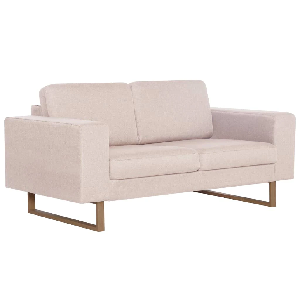 vidaXL 2-Seater Sofa Fabric Cream