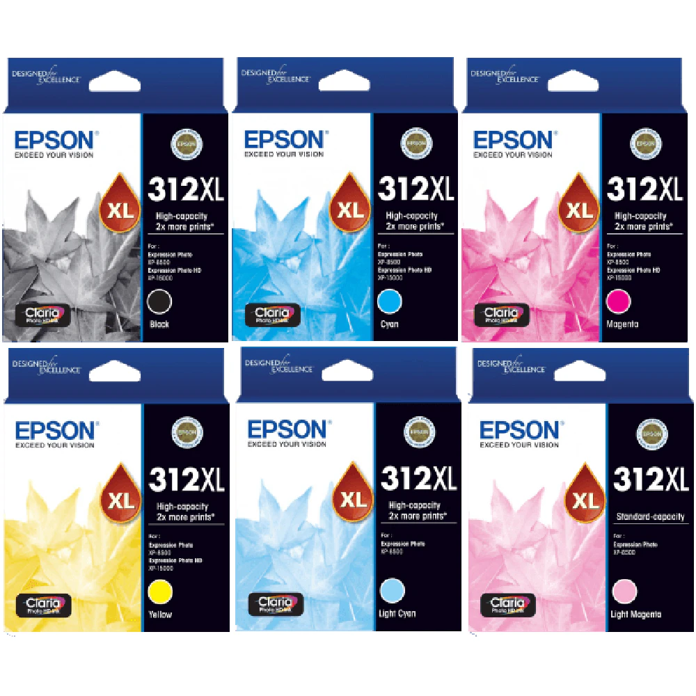 Epson 312XL 6 Colours Ink Cartridge Toner XP-8500 XP-15000