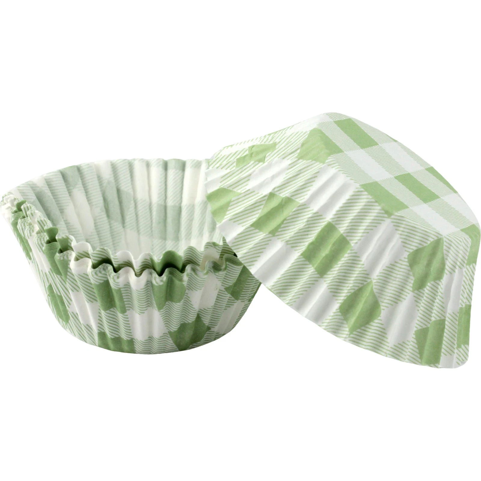 Green Gingham Cupcake Baking Cups (Pack of 25)