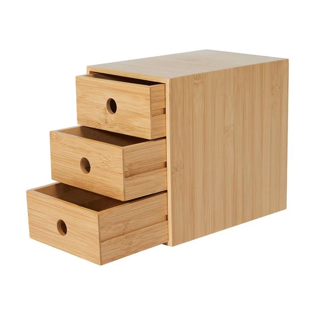 Bamboo Vertical 3 Drawers - Anko